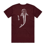 Whale Shark - Burgundy Staple Tee
