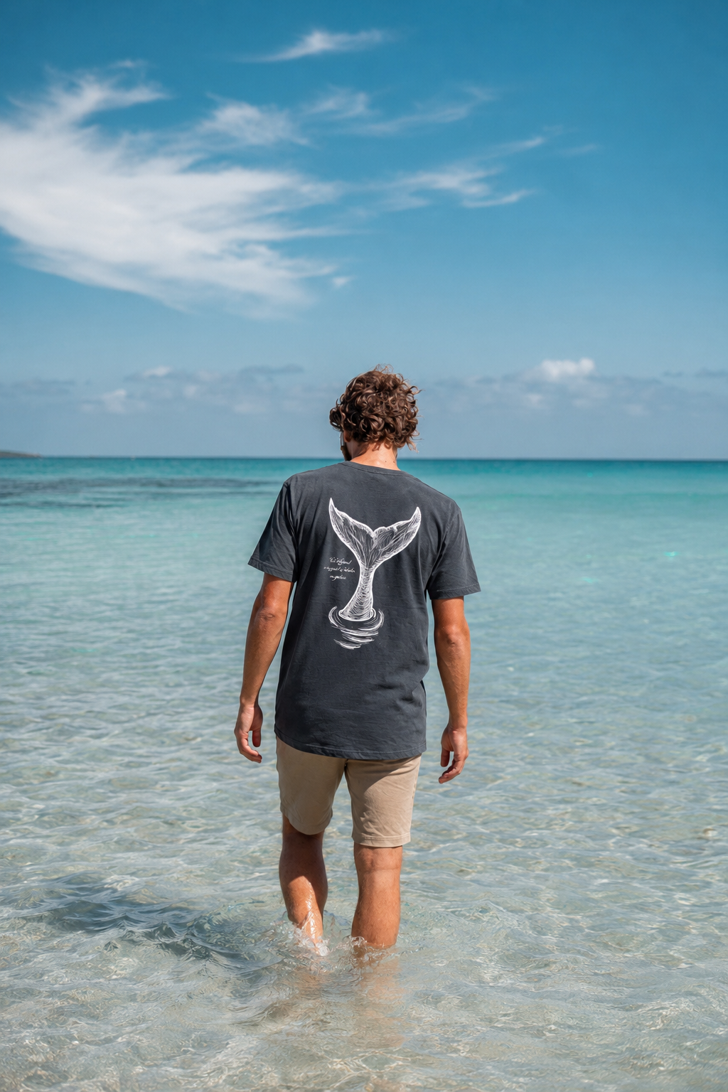 Whale Tail - Stone wash Black Heavy Tee