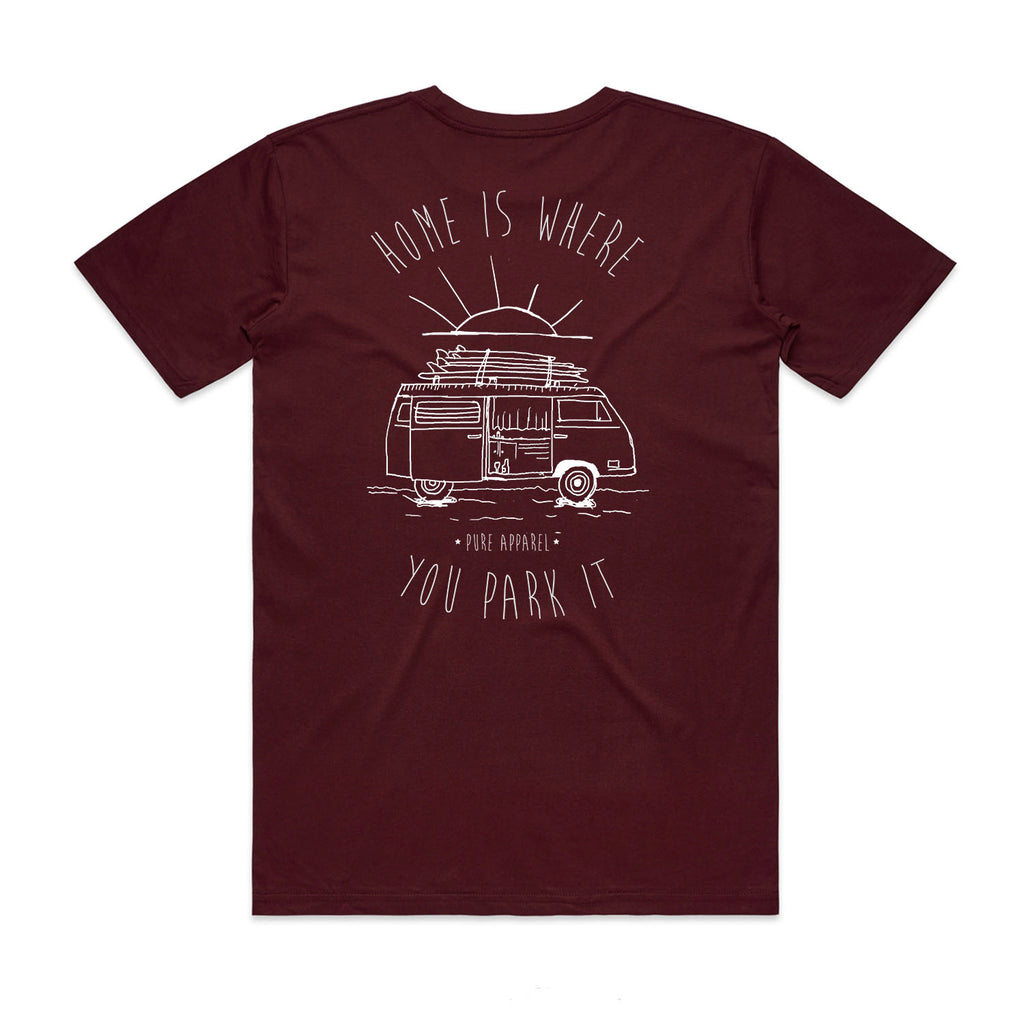 Home is Where You Park it - Burgundy Tee