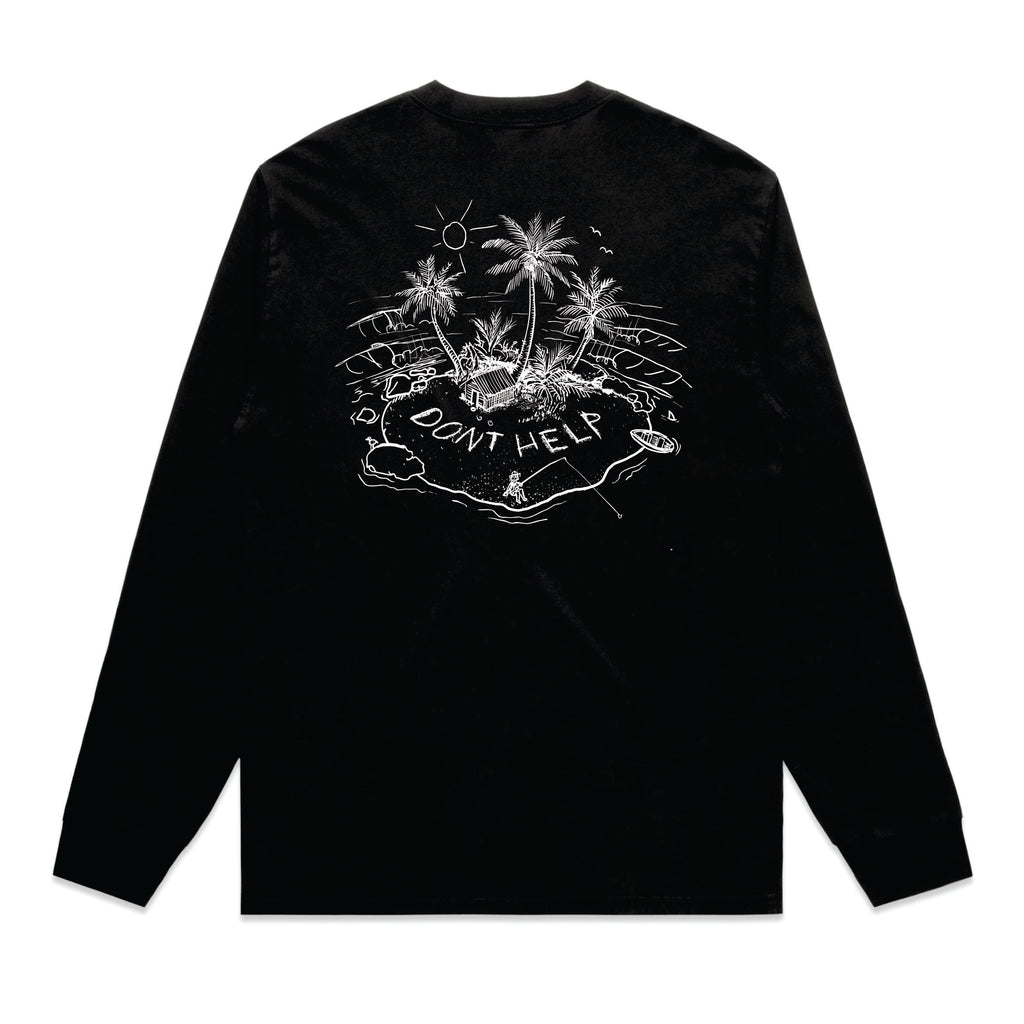 Don't Help - Black Longsleeve Tee
