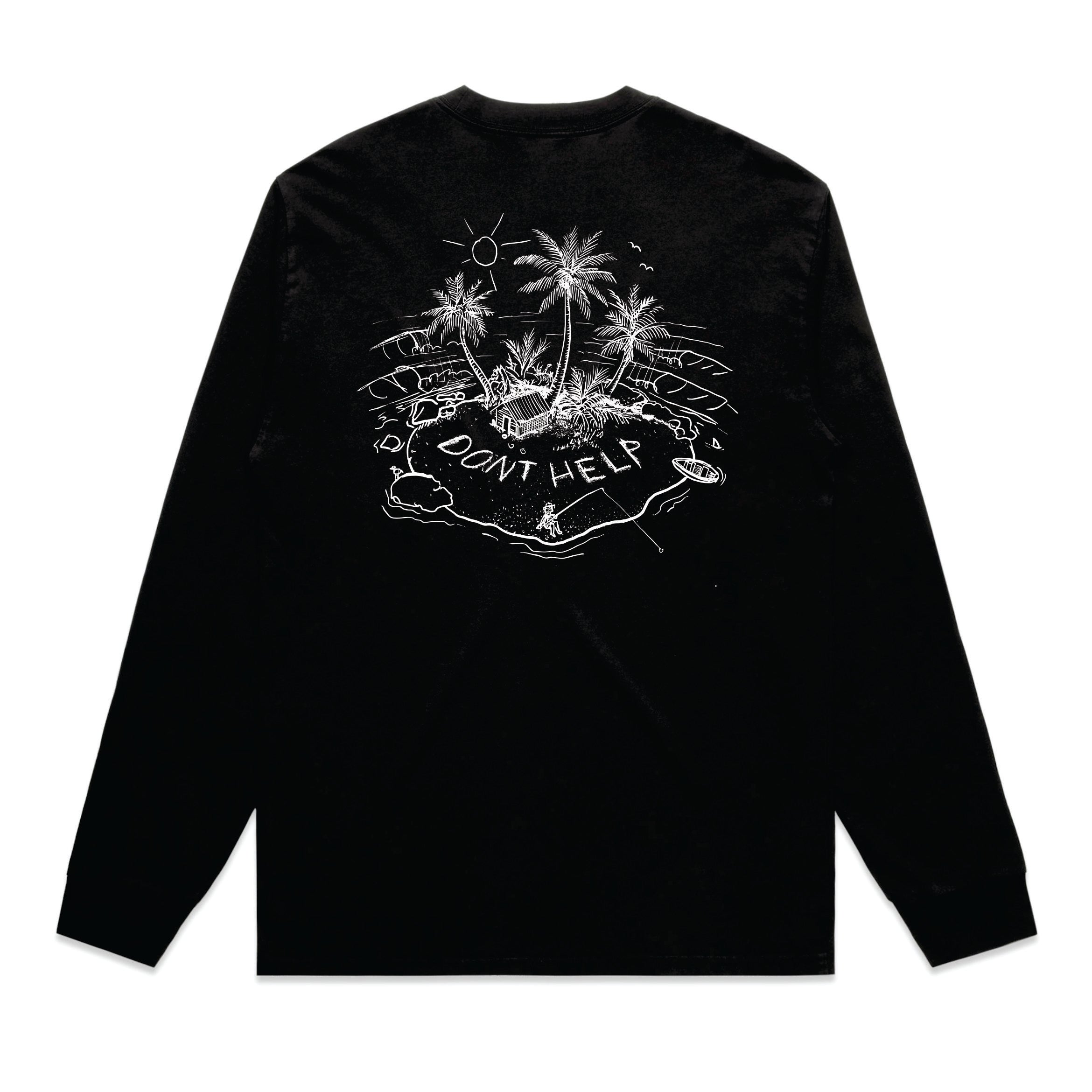 Don't Help - Black Longsleeve Tee