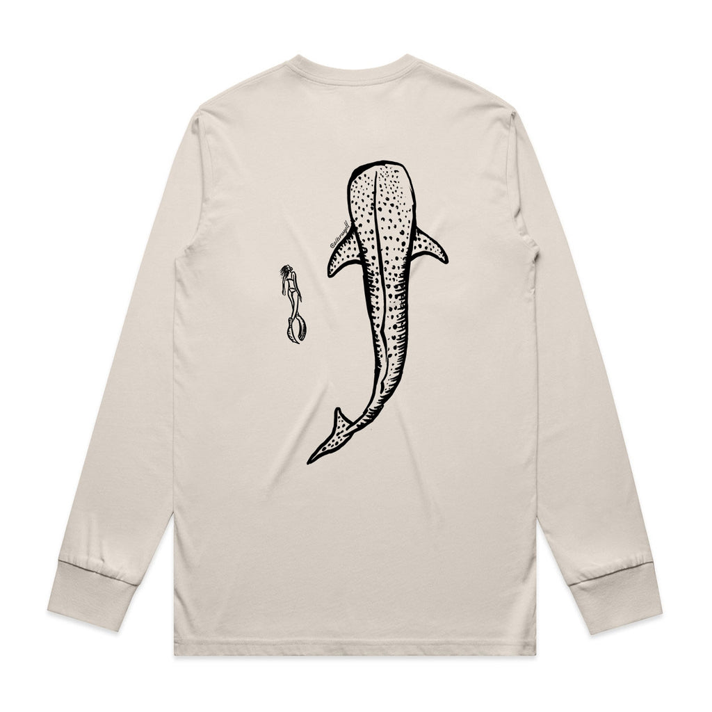 Whaleshark swim - Bone Longsleeve tee