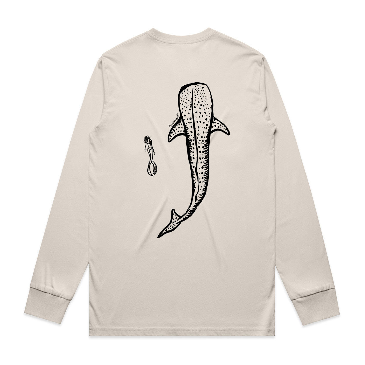 Whaleshark swim - Bone Longsleeve tee