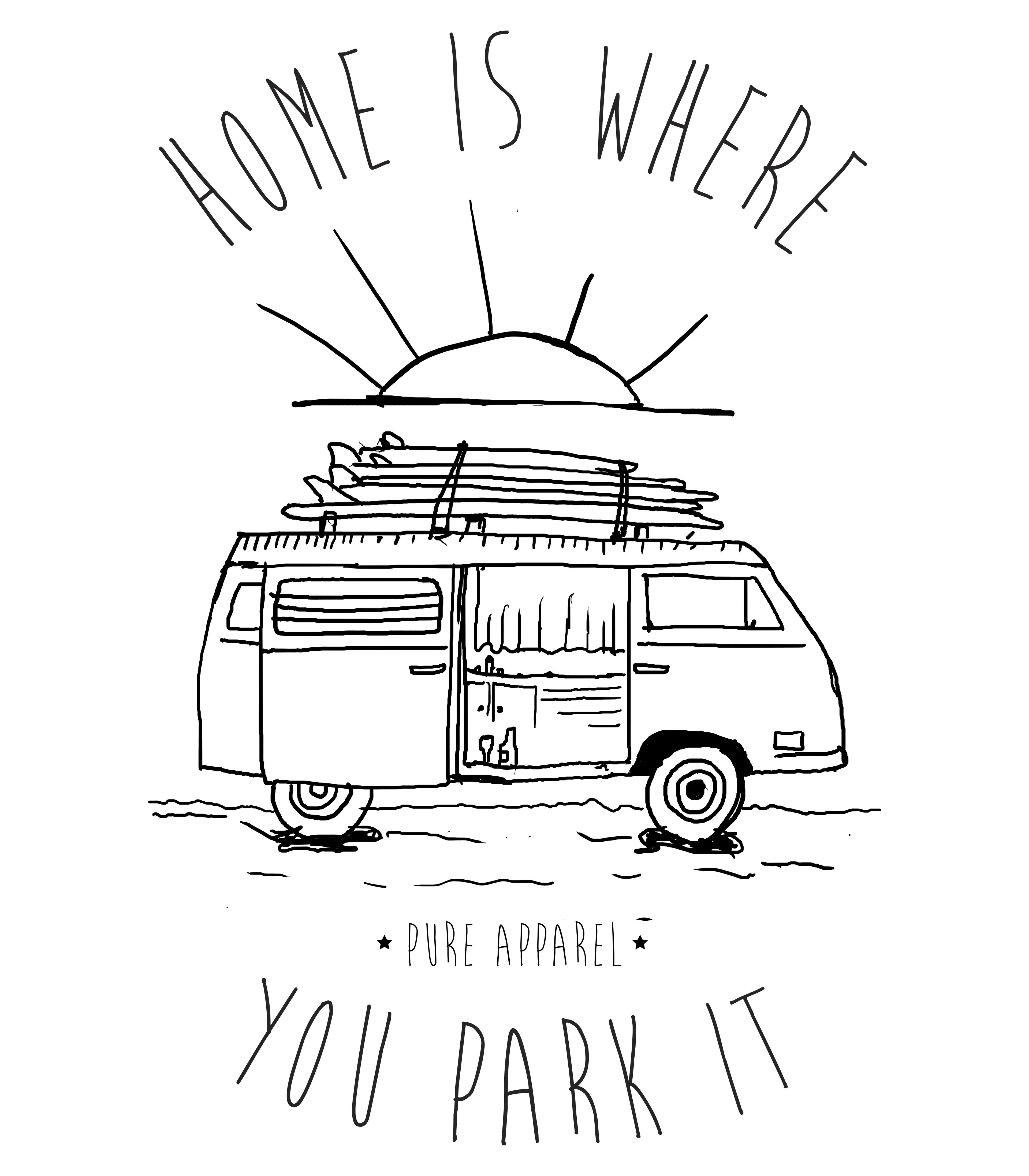 Home is Where You Park it - Faded Red Heavy Box Tee