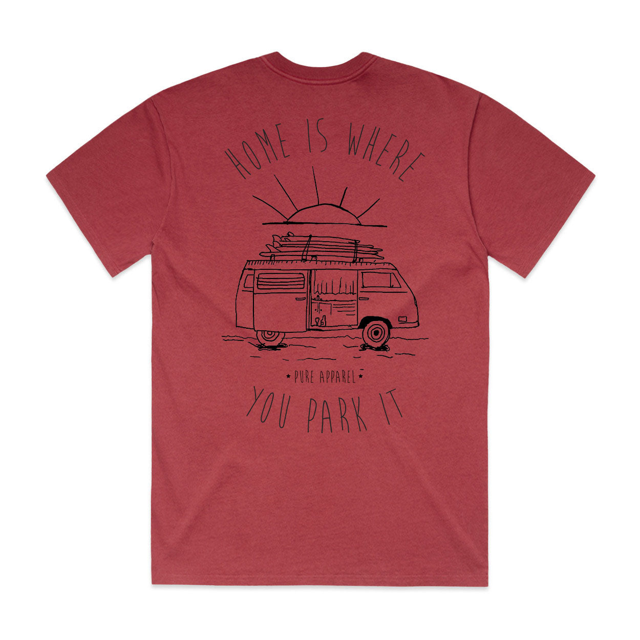 Home is Where You Park it - Faded Red Heavy Box Tee