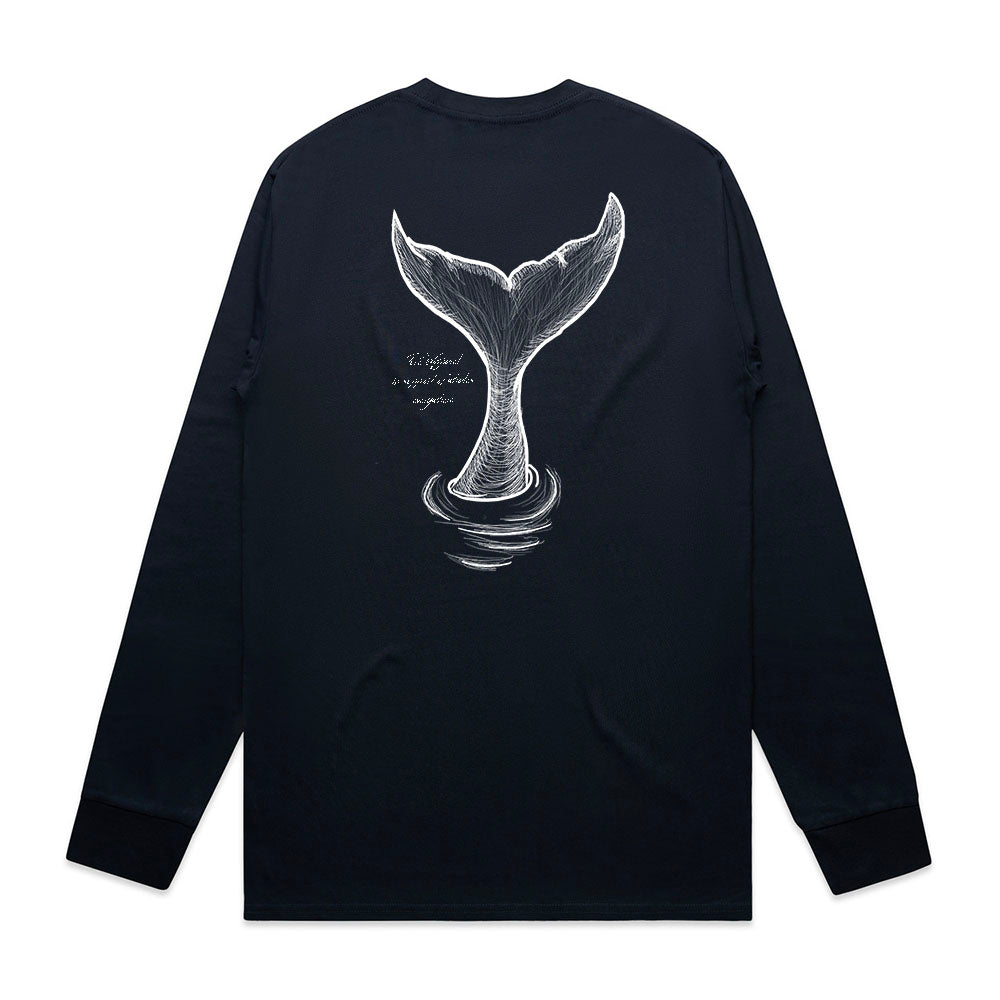 Whale Tail - Navy Longsleeve Tee