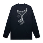 Whale Tail - Navy - LS - Staple Cut