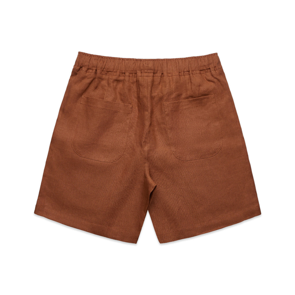 Pure Logo Linen Shorts - Brown