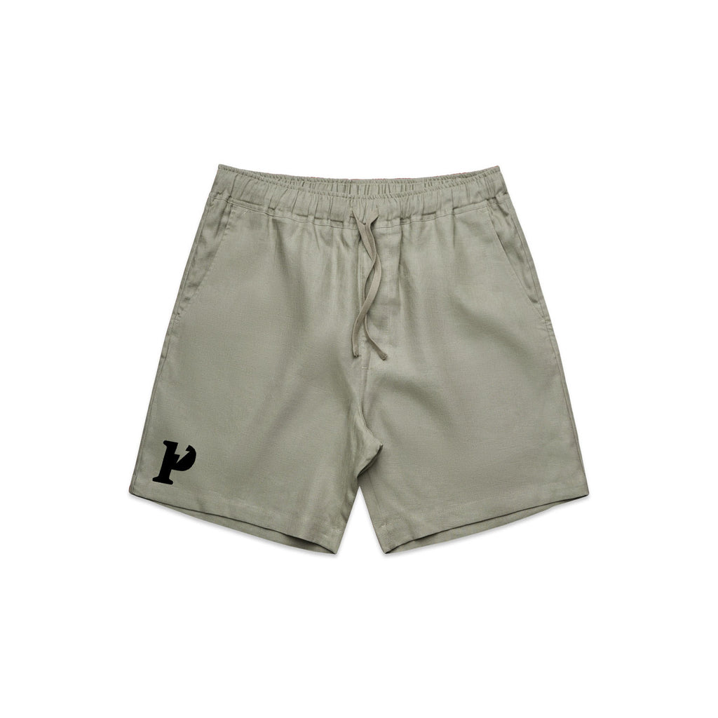 Pure Logo Linen Shorts - Khaki
