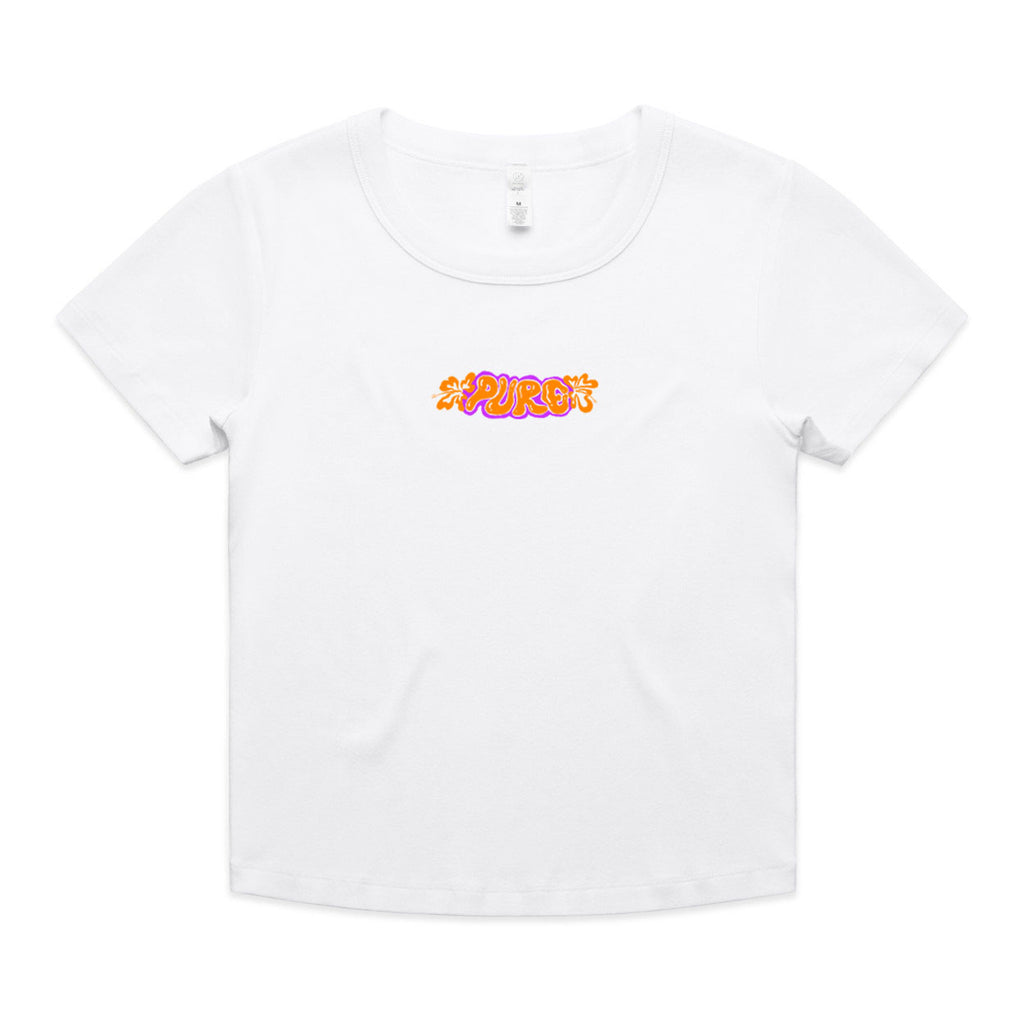 Pure Hibiscus - white baby tee